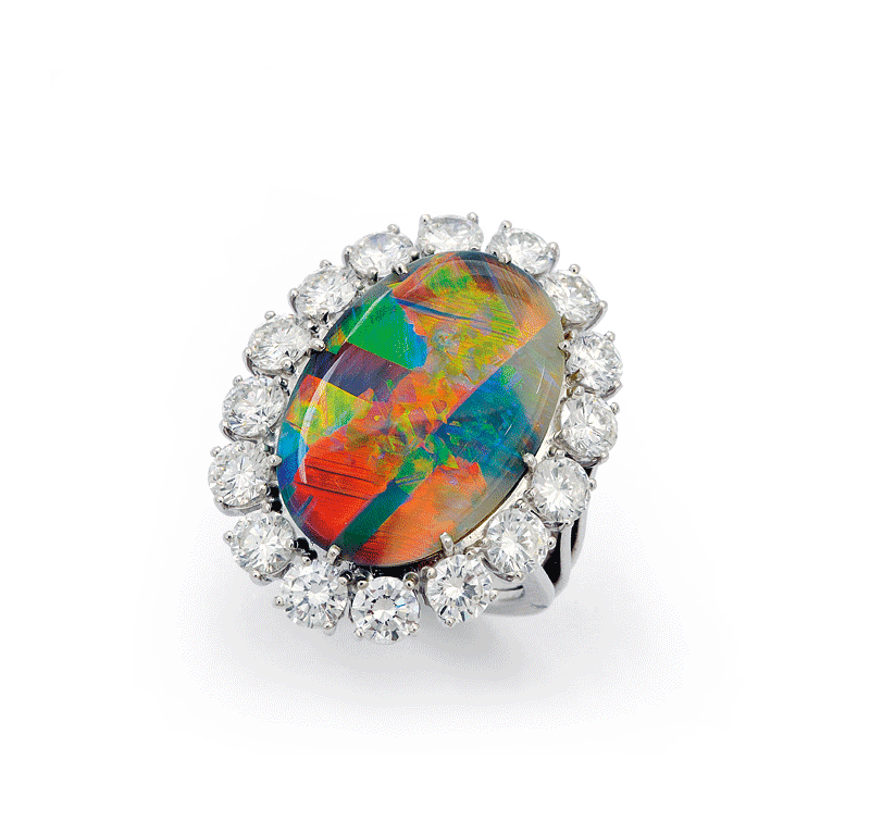 Fine Harlequin Opal selling for beyond its estimate